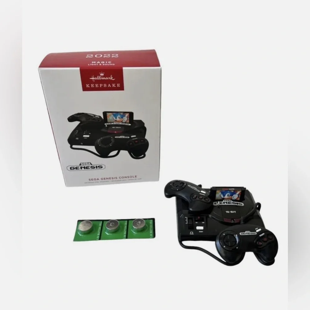 NIB 2022 Hallmark Keepsake SEGA Genesis Console Ornament | Light & Sound
